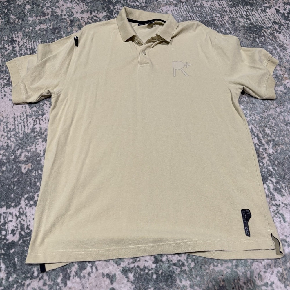 Vintage Roca Wear R+ Polo Shirt Size Large Beige